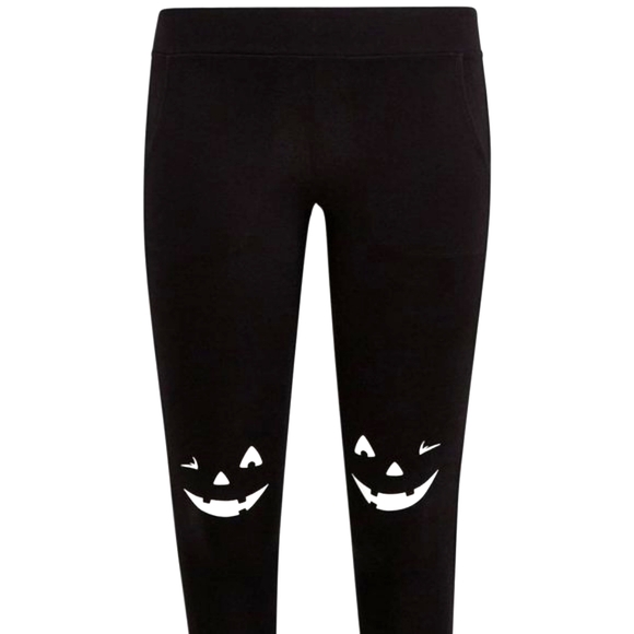 ❤️NWT VINTAGE TORRID LEGGING - GLOW IN THE DARK HALLOWEEN JACK O LANTERN POCKETS - Picture 8 of 11